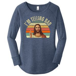 Im Telling Dad Funny Religious Christian Jesus Women's Perfect Tri Tunic Long Sleeve Shirt