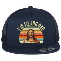 Im Telling Dad Funny Religious Christian Jesus Flat Bill Trucker Hat