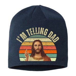 Im Telling Dad Funny Religious Christian Jesus Sustainable Beanie