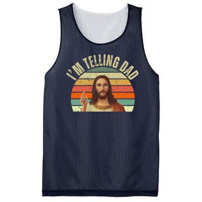 Im Telling Dad Funny Religious Christian Jesus Mesh Reversible Basketball Jersey Tank