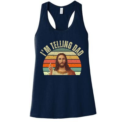 Im Telling Dad Funny Religious Christian Jesus Womens Tank Top