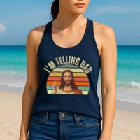 Im Telling Dad Funny Religious Christian Jesus Womens Tank Top