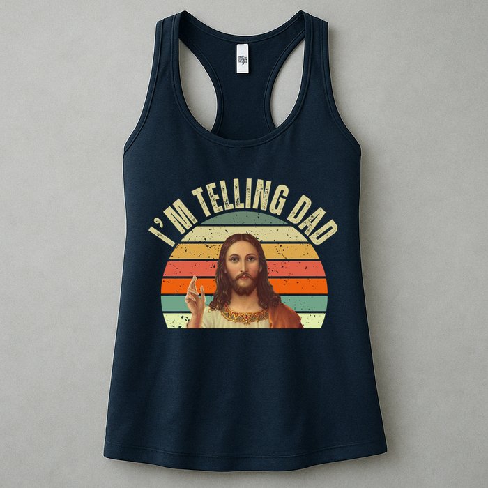 Im Telling Dad Funny Religious Christian Jesus Womens Tank Top