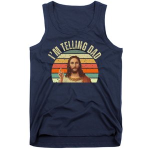 Im Telling Dad Funny Religious Christian Jesus Tank Top