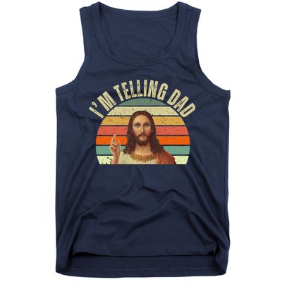 Im Telling Dad Funny Religious Christian Jesus Tank Top
