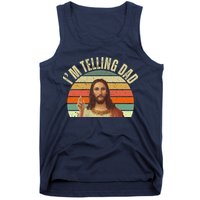 Im Telling Dad Funny Religious Christian Jesus Tank Top