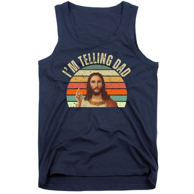 Im Telling Dad Funny Religious Christian Jesus Tank Top