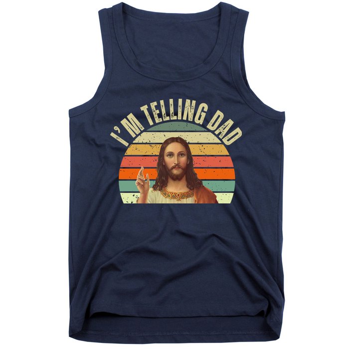 Im Telling Dad Funny Religious Christian Jesus Tank Top