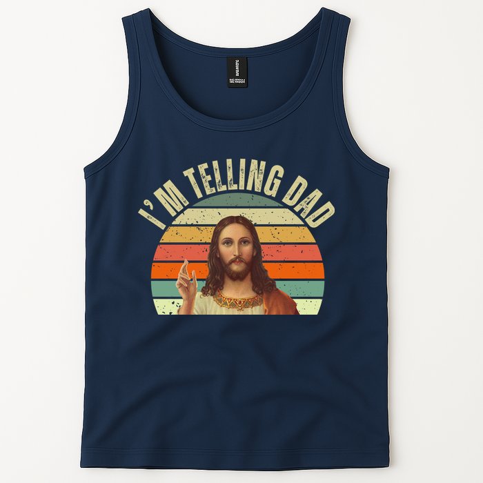 Im Telling Dad Funny Religious Christian Jesus Tank Top