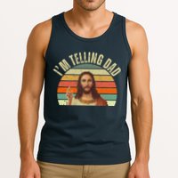 Im Telling Dad Funny Religious Christian Jesus Tank Top
