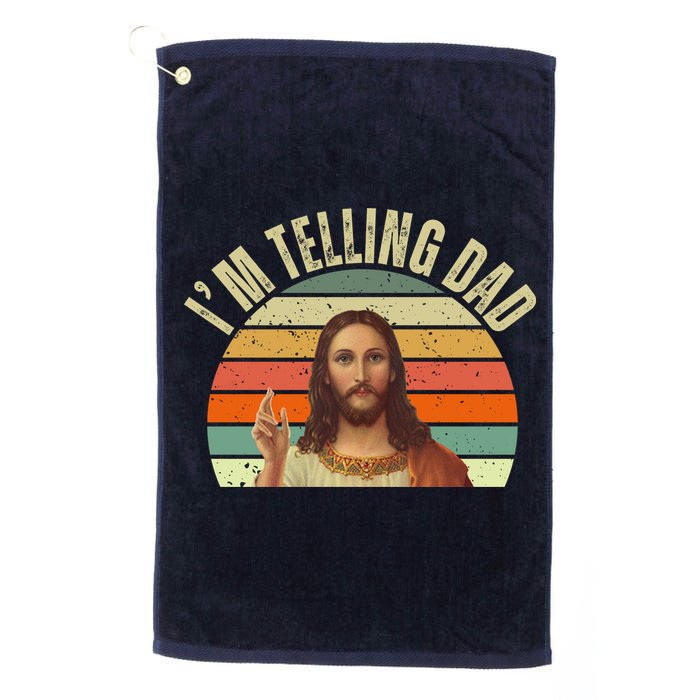 Im Telling Dad Funny Religious Christian Jesus Golf Towel