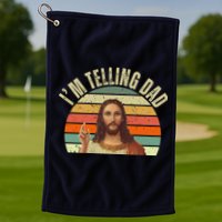 Im Telling Dad Funny Religious Christian Jesus Golf Towel