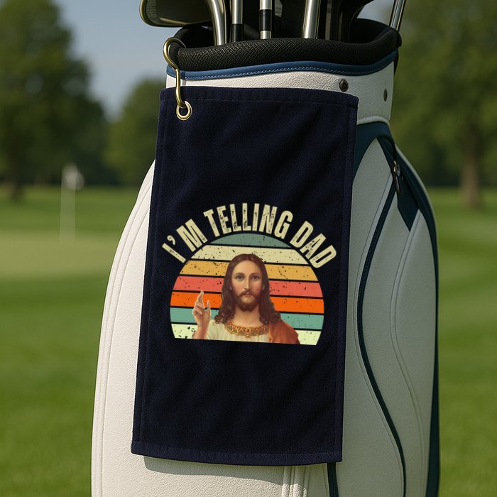 Im Telling Dad Funny Religious Christian Jesus Golf Towel