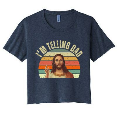 Im Telling Dad Funny Religious Christian Jesus Crop Top