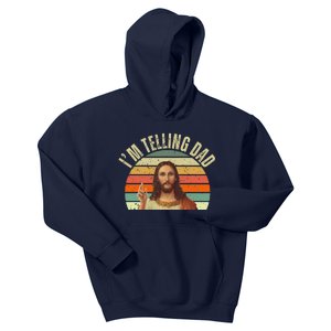 Im Telling Dad Funny Religious Christian Jesus Kids Hoodie