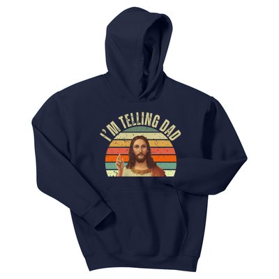 Im Telling Dad Funny Religious Christian Jesus Kids Hoodie