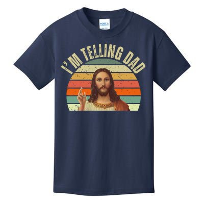 Im Telling Dad Funny Religious Christian Jesus Kids T-Shirt