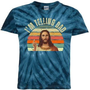 Im Telling Dad Funny Religious Christian Jesus Kids Tie-Dye T-Shirt