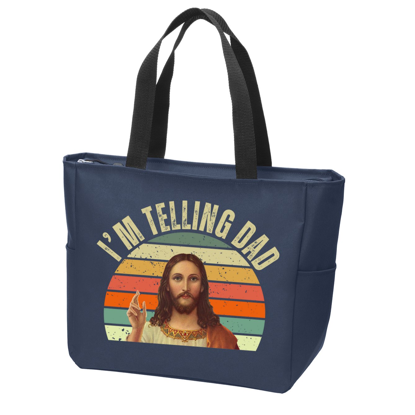 Im Telling Dad Funny Religious Christian Jesus Zip Tote Bag