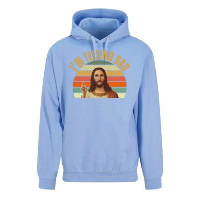 Im Telling Dad Funny Religious Christian Jesus Unisex Surf Hoodie