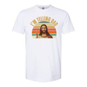 Im Telling Dad Funny Religious Christian Jesus Softstyle CVC T-Shirt