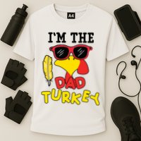 Im The Dad Turkey Funny Thanksgiving Cooling Performance Crew T-Shirt