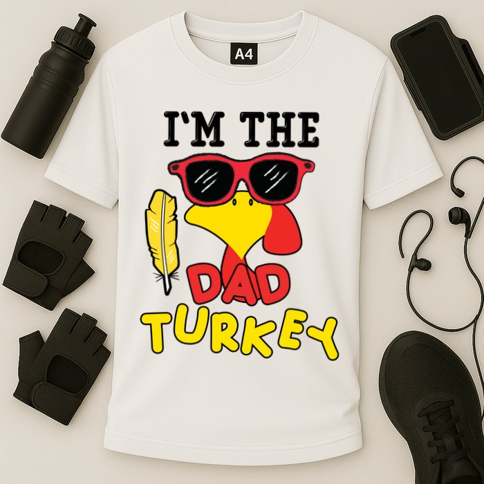Im The Dad Turkey Funny Thanksgiving Cooling Performance Crew T-Shirt