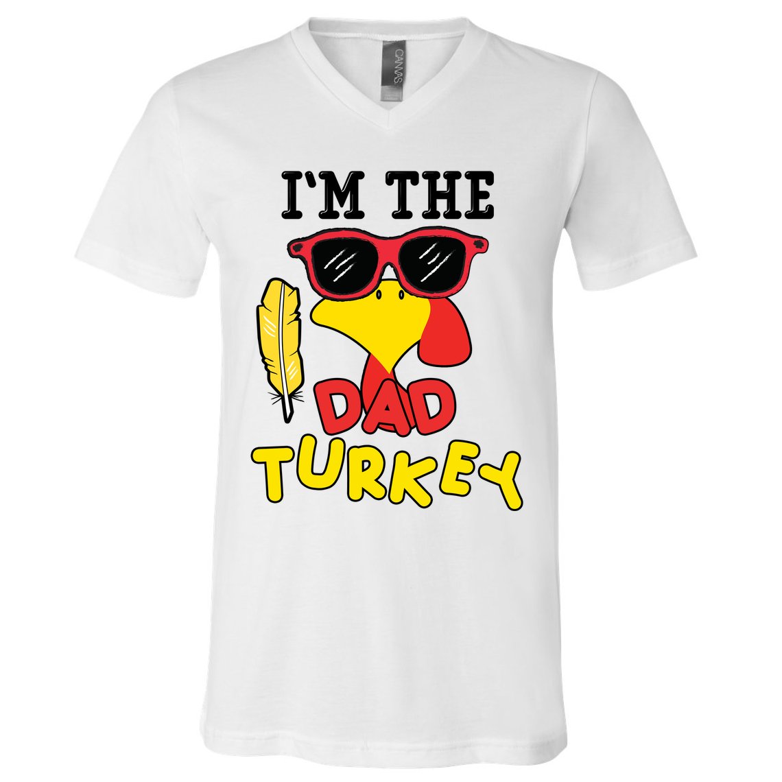 Im The Dad Turkey Funny Thanksgiving V-Neck T-Shirt