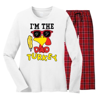 Im The Dad Turkey Funny Thanksgiving Women's Long Sleeve Flannel Pajama Set 