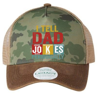 I Tell Dad Jokes Periodically Science Vintage Father's Day Legacy Tie Dye Trucker Hat