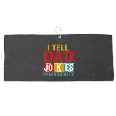 I Tell Dad Jokes Periodically Science Vintage Father's Day Large Microfiber Waffle Golf Towel