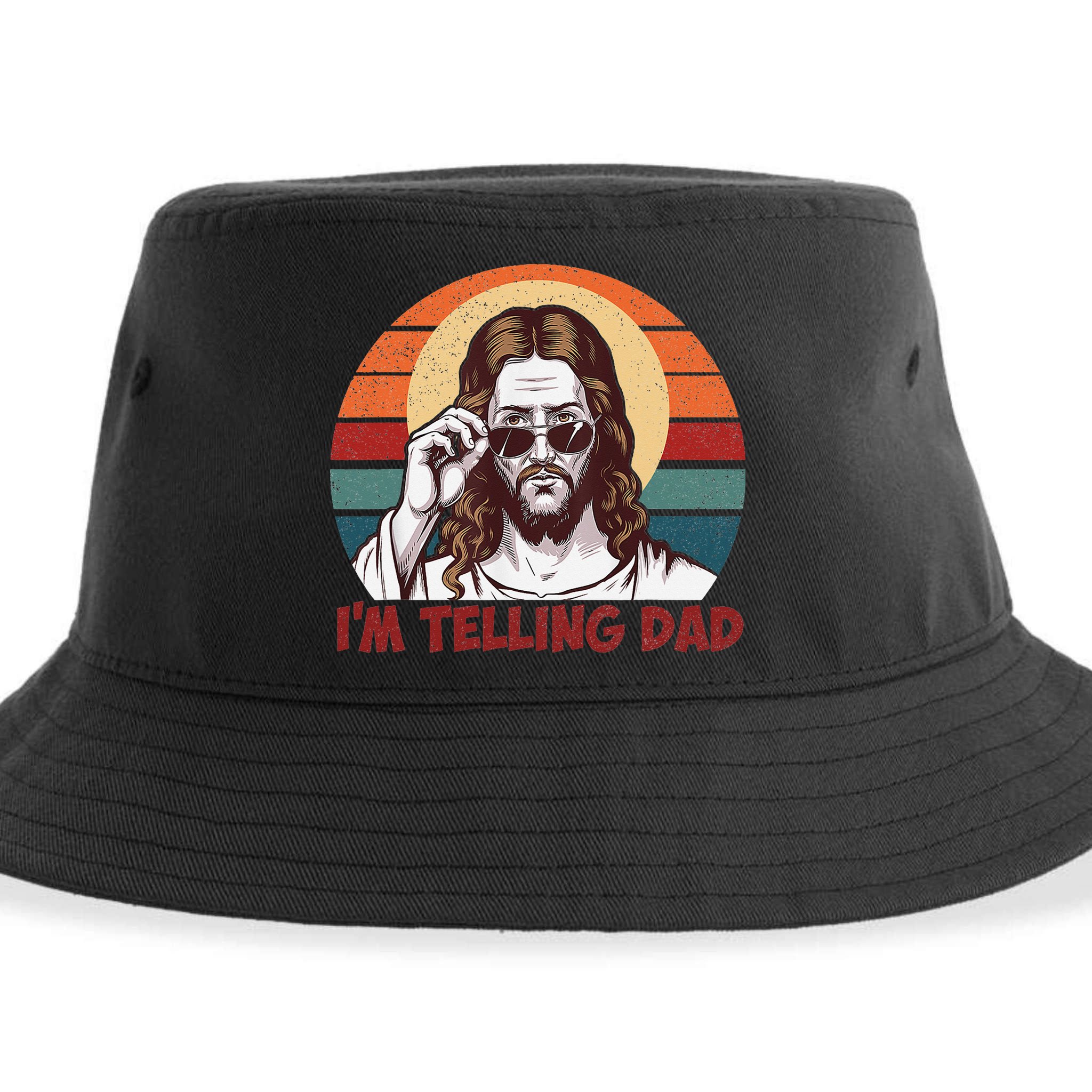Im Telling Dad Funny Jesus Sayings Bible Verse Fathers Day Sustainable Bucket Hat