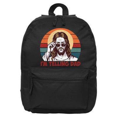 Im Telling Dad Funny Jesus Sayings Bible Verse Fathers Day 16 in Basic Backpack