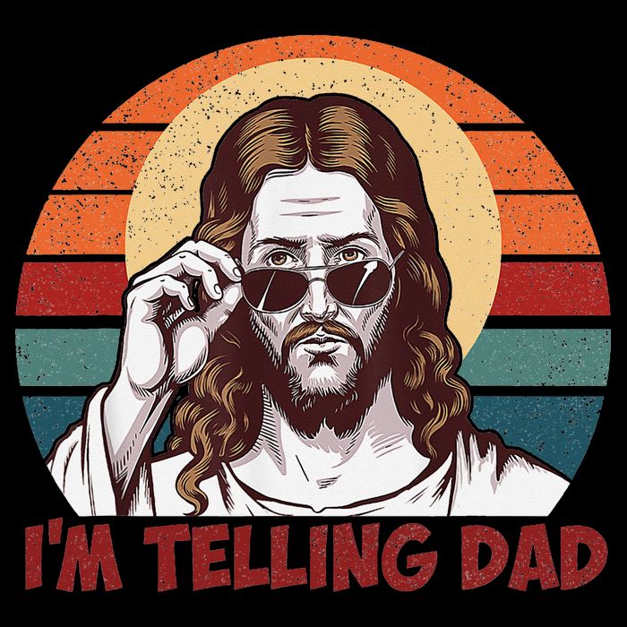 Im Telling Dad Funny Jesus Sayings Bible Verse Fathers Day 16 in Basic Backpack