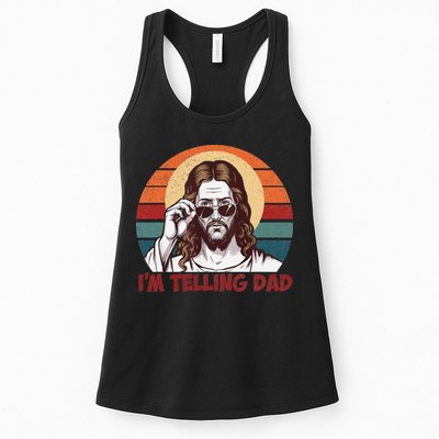 Im Telling Dad Funny Jesus Sayings Bible Verse Fathers Day Womens Tank Top
