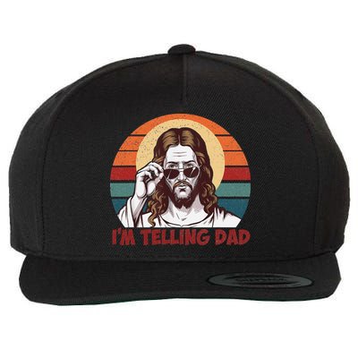 Im Telling Dad Funny Jesus Sayings Bible Verse Fathers Day Wool Snapback Cap