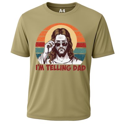 Im Telling Dad Funny Jesus Sayings Bible Verse Fathers Day Cooling Performance Crew T-Shirt