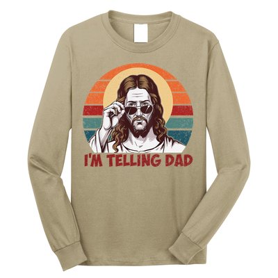 Im Telling Dad Funny Jesus Sayings Bible Verse Fathers Day Long Sleeve Shirt