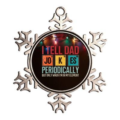 I Tell Dad Jokes Periodically Metallic Star Ornament