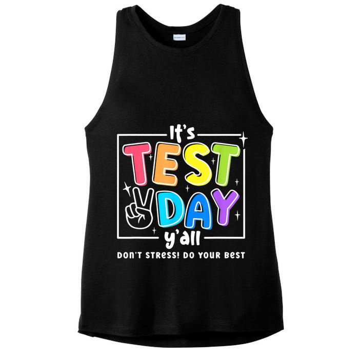 It's Test Day Yall Funny School Testing Exam Motivation Ladies PosiCharge Tri-Blend Wicking Tank