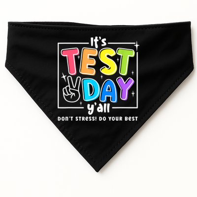 It's Test Day Yall Funny School Testing Exam Motivation USA-Made Doggie Bandana