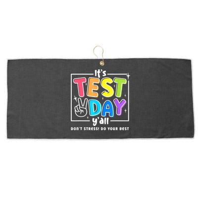 It's Test Day Yall Funny School Testing Exam Motivation Large Microfiber Waffle Golf Towel