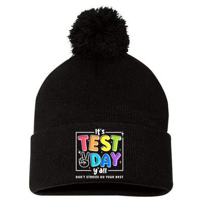 It's Test Day Yall Funny School Testing Exam Motivation Pom Pom 12in Knit Beanie