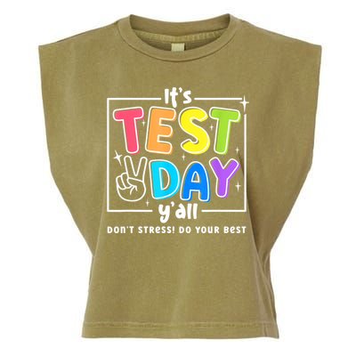 It's Test Day Yall Funny School Testing Exam Motivation Garment-Dyed Women's Muscle Tee