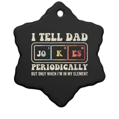 I Tell Dad Jokes Periodically Element Ceramic Star Ornament