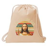 IM Telling Dad Funny Religious Christian Jesus Meme Drawstring Bag