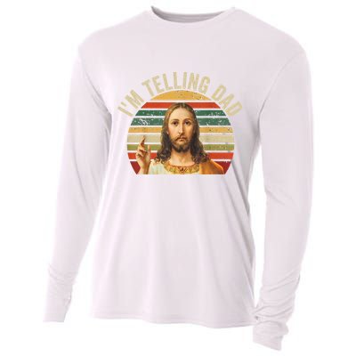IM Telling Dad Funny Religious Christian Jesus Meme Cooling Performance Long Sleeve Crew