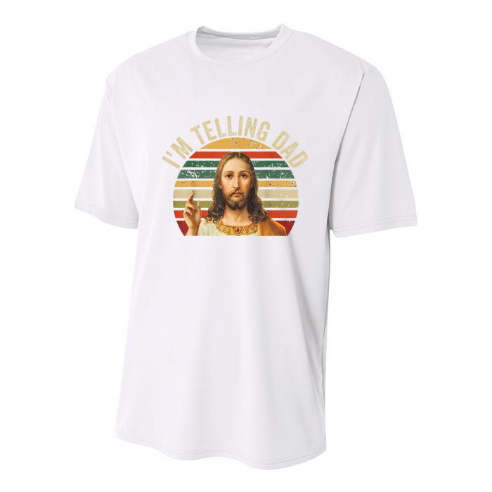 IM Telling Dad Funny Religious Christian Jesus Meme Youth Performance Sprint T-Shirt