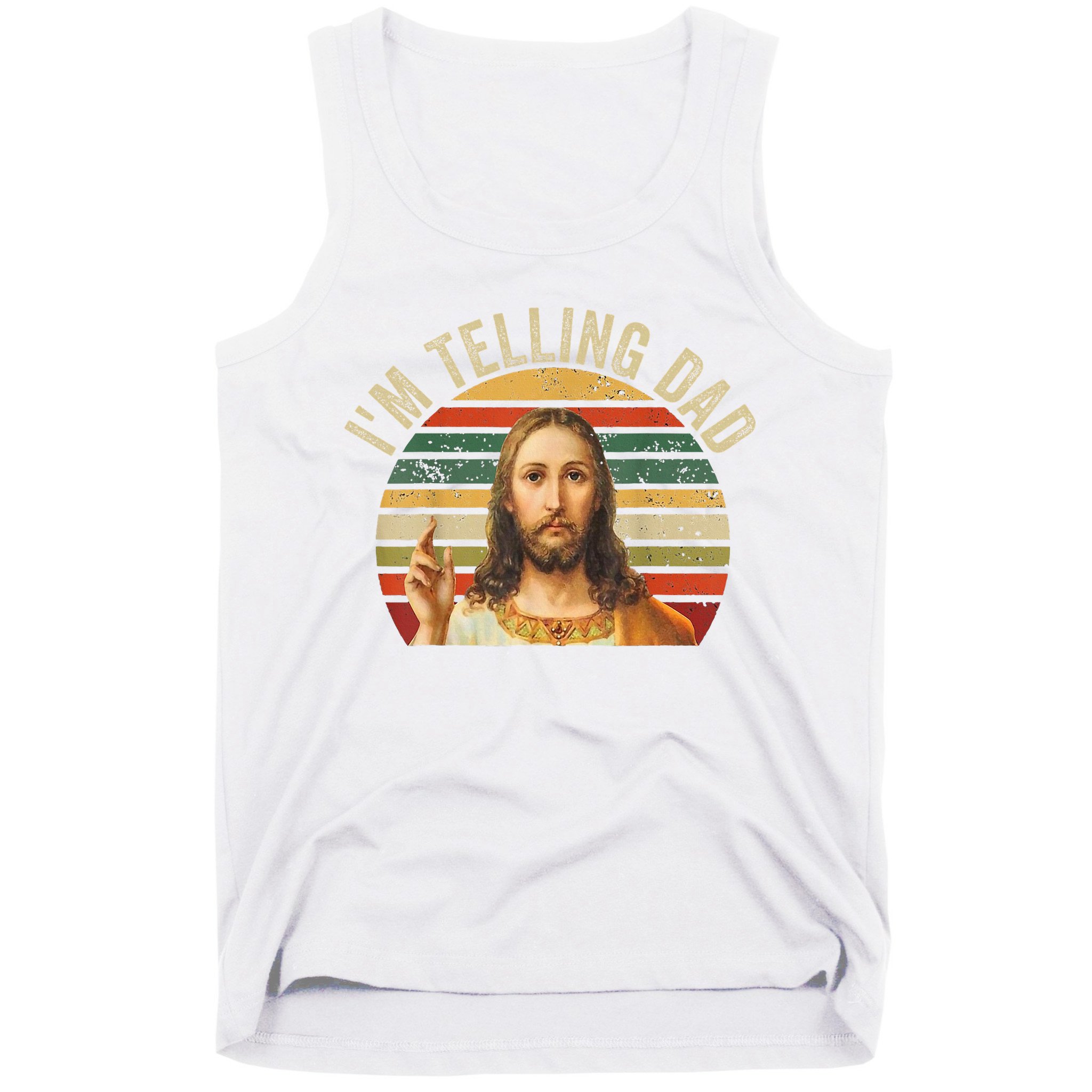 IM Telling Dad Funny Religious Christian Jesus Meme Tank Top