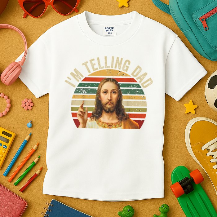 IM Telling Dad Funny Religious Christian Jesus Meme Kids T-Shirt